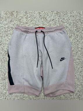 Nike Tech Shorts Mens Medium Pink Rose Colorblock Sweat Zipper Pocket 805160-684